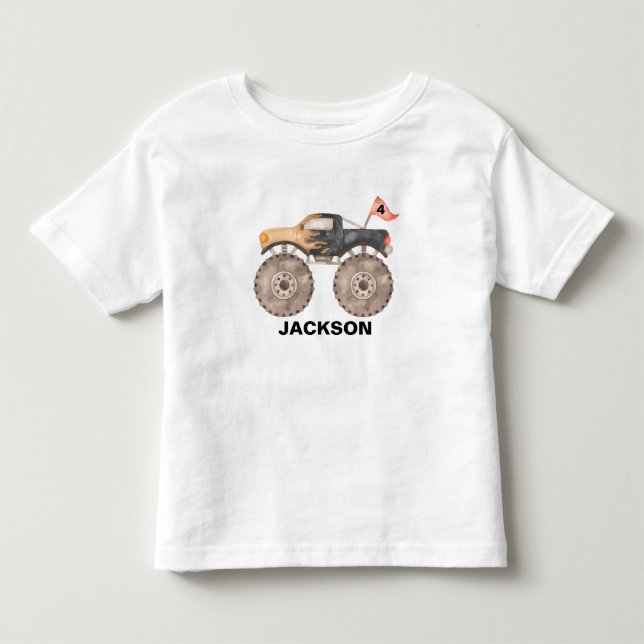 Monster truck birthday boy T-Shirt (Front)