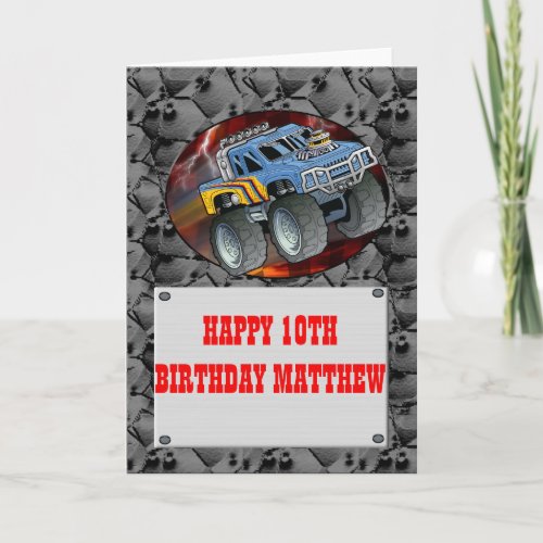 MONSTER TRUCK BIRTHDAY CARD