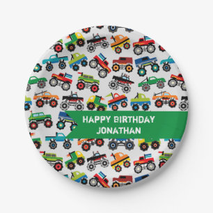 Monster Truck Birthday Custom Paper Plates