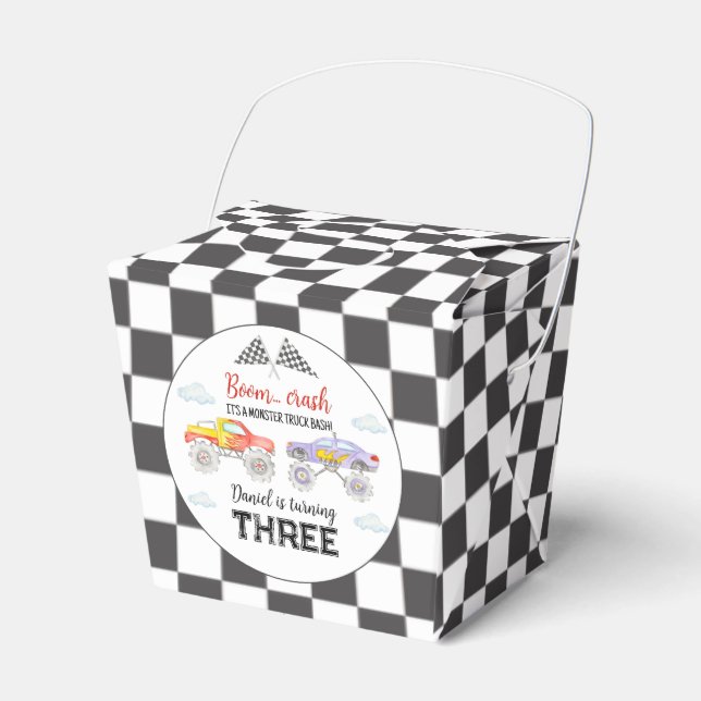 Monster Truck Birthday Favor Boxes (Front Side)