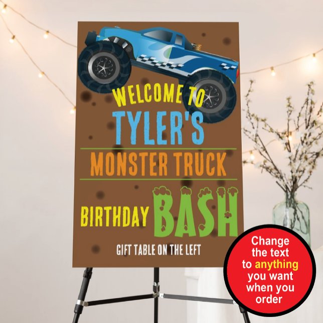 Monster Truck Birthday Foam Board Welcome Sign (Creator Uploaded)