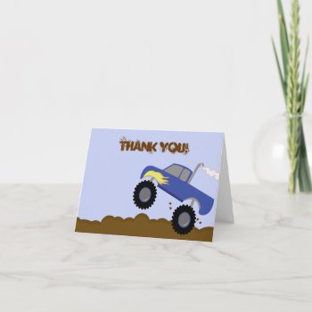 Monster Truck Birthday Folded Thank You Note by allpetscherished at Zazzle