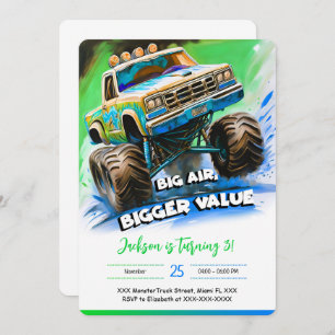 Monster Truck Birthday Invitation