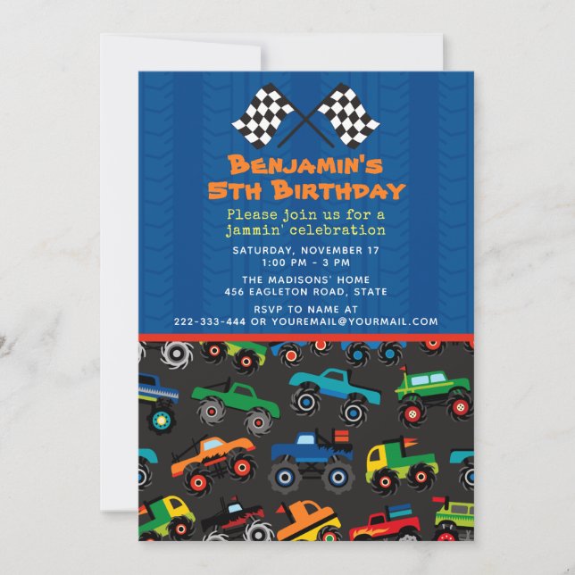Monster Truck Birthday Invitation (Front)
