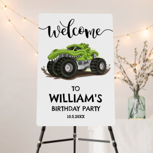 Monster Truck Birthday Invitation, Boys Birthday Foam Board