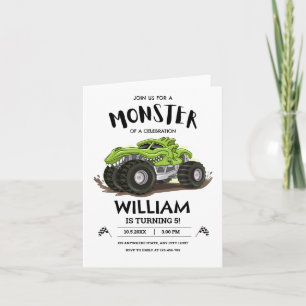 Monster Truck Birthday Invitation, Boys Birthday Invitation
