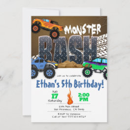 Monster Truck Birthday Invitation - Monster Bash