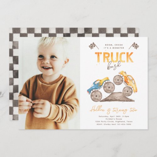 Monster Truck Birthday Invitation  Monster Truck