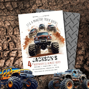 Monster Truck Birthday Invitation   Monster Trucks