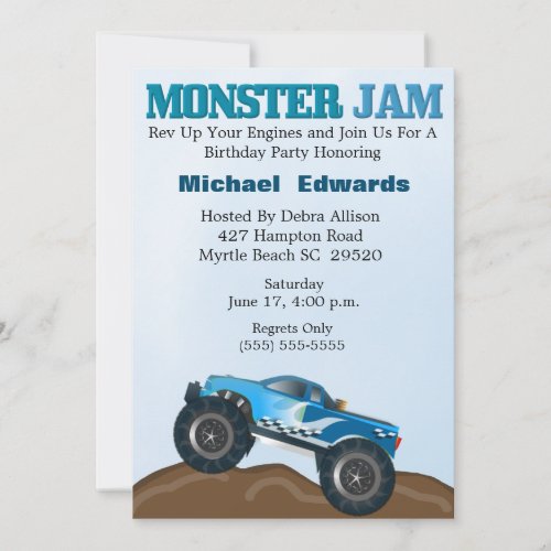 Monster Truck Birthday Invitations