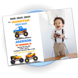 Monster Truck Birthday Invitations Trucks Photo