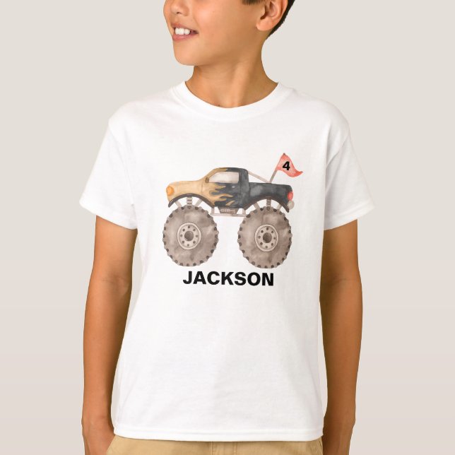 Monster truck birthday kid T-Shirt (Front)