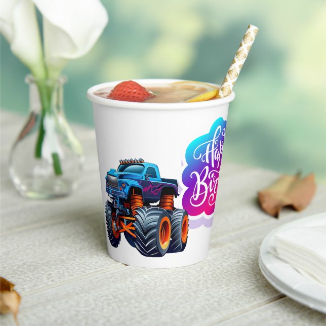 Monster Truck Birthday  Paper Cups (Insitu)