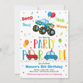 Monster Truck Birthday Party Drive By Birthday Invitation (Front)