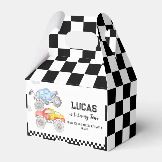 Monster Truck Birthday Party Favor Box Zazzle