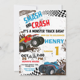Monster Truck Birthday Party Invitation