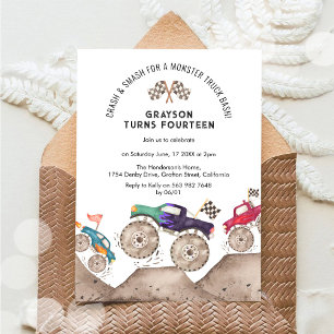 Monster Truck Birthday Party Invitation
