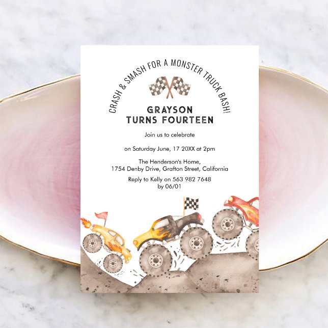 Monster Truck Birthday Party Invitation (Creator Uploaded)