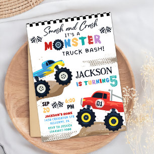 Monster Truck Birthday Party Invitation