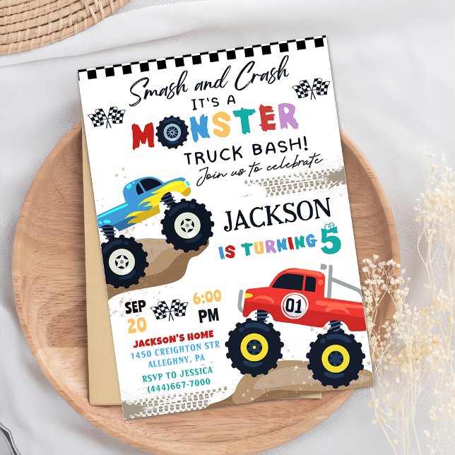 Monster Truck Birthday Party Invitation (Creator Uploaded)
