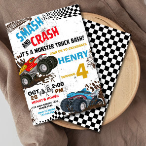 Monster Truck Birthday Party Invitation