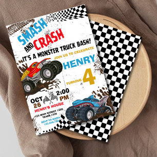 Monster Truck Birthday Party Invitation 