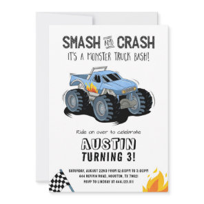 Monster Truck Birthday Party Invitation
