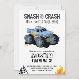 Monster Truck Birthday Party Invitation