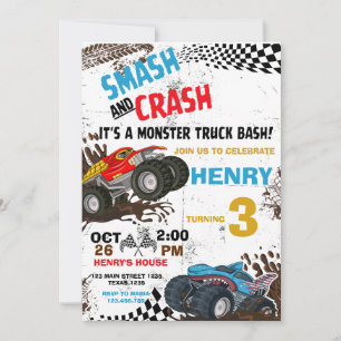 Monster Truck Birthday Party Invitation