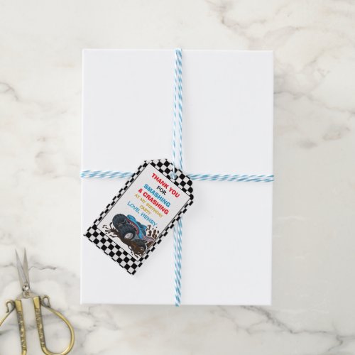 Monster Truck Birthday Party Invitation  Gift Tags