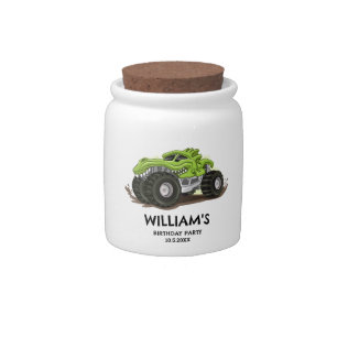 Monster Truck Birthday Party Minimal Boys Birthday Candy Jar