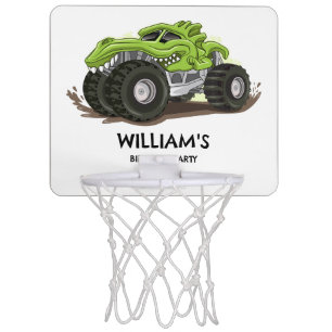 Monster Truck Birthday Party Minimal Boys Birthday Mini Basketball Hoop