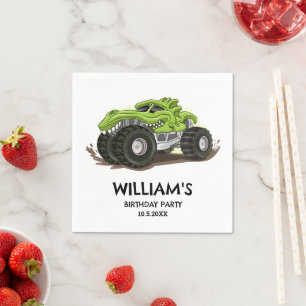 Monster Truck Birthday Party Minimal Boys Birthday Napkins