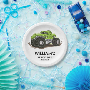 Monster Truck Birthday Party Minimal Boys Birthday Paper Plates