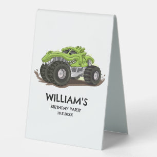 Monster Truck Birthday Party Minimal Boys Birthday Table Tent