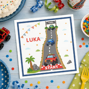 Monster Truck Birthday Party Name Napkins