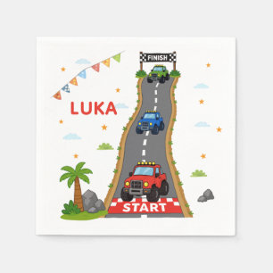Monster Truck Birthday Party Name Napkins