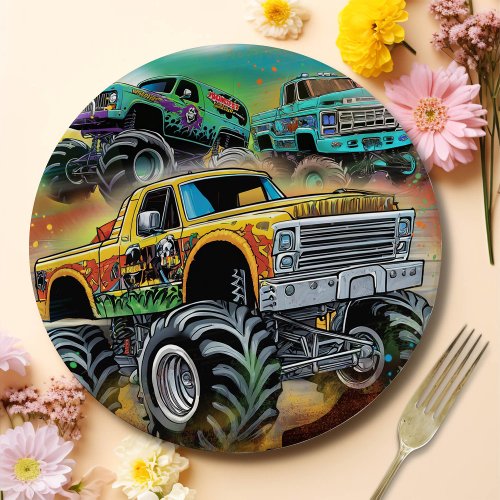 Monster Truck Birthday Party Paper Plates