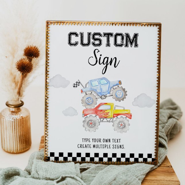 Monster Truck Birthday Party Table Sign (Creator Uploaded)