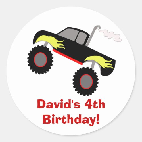 Monster Truck Birthday Personalized Sticker