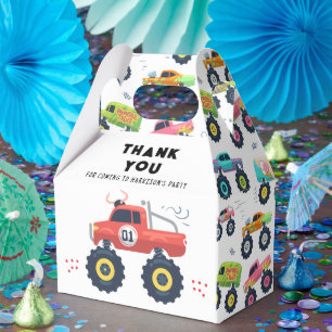 Monster Truck Birthday Thank You Kids Party Favor Boxes