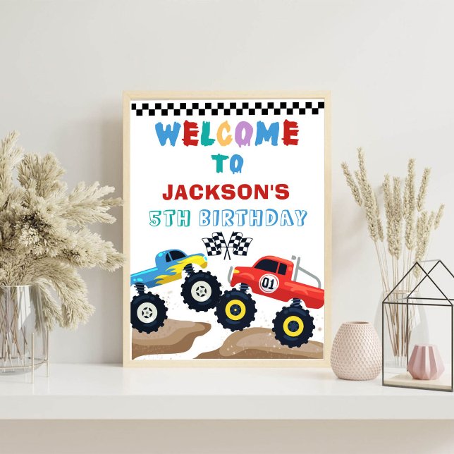 Monster Truck Birthday Welcome Foam Board (Creator Uploaded)