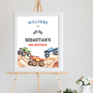 Monster Truck Birthday Welcome Sign