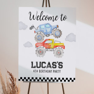Monster Truck Birthday Welcome Sign