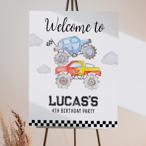 Monster Truck Birthday Welcome Sign