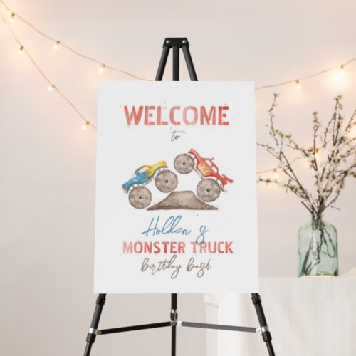 Monster Truck Birthday Welcome Sign