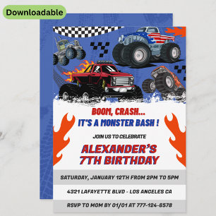 Monster‑Truck Boom Crash Invite – Monster Bash