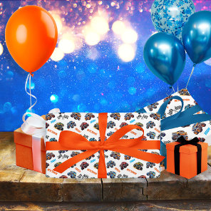 Monster Truck Boom Crunch Crash Birthday Wrapping Paper