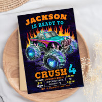 Monster Truck Boy 4th Birthday Party
