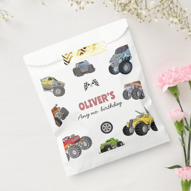 Monster truck, boy any age birthday favor bag (Sealed)
